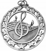 2-1/2" Music Silver Medallion