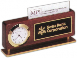 2 3/8 x 5 7/8-inch Clock and Business Card Holder