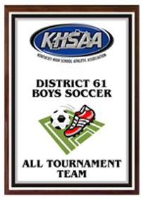 KHSAA Soccer Color District/Regional All Tournament/MVP Plaques