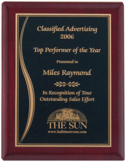 7" x 9" Plaque
