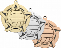 2-1/4" Volleyball Super Star Medallion