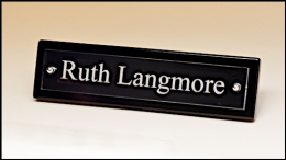 Black Piano-Finish Desk Nameplate with Acrylic Engraving Plate