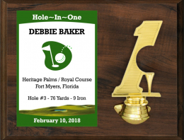 9" x 12" Color Hole-in-One/Double Eagle Plaque