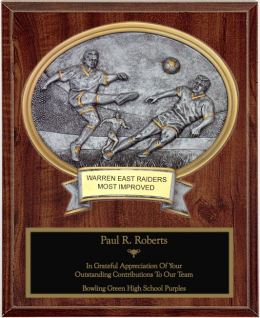 Soccer Male Oval Plaque