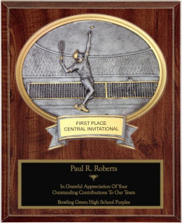 Tennis Male Oval Plaque