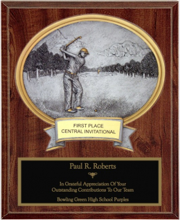 Golf Male Oval Plaque
