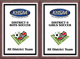 KHSAA Soccer Color District/Regional All Tournament/MVP Plaques