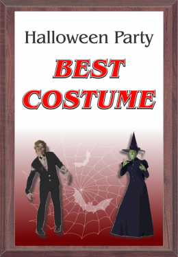 6" x 8" Halloween Best Costume Plaque