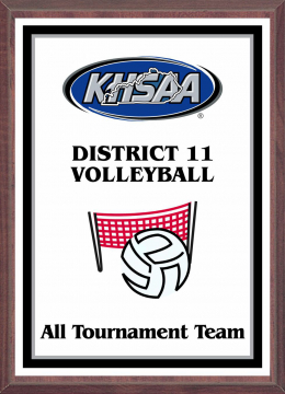 9" x 12" KHSAA Volleyball District/Regional Tournament Plaque
