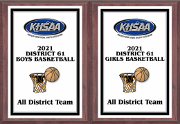 KHSAA Basketball Color District/Regional All Tournament/MVP Plaques