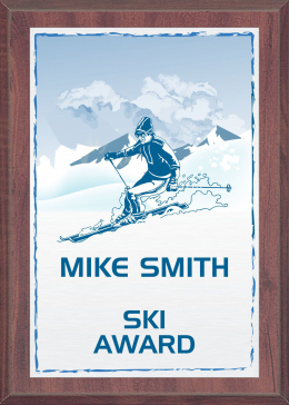 9" x 12" Skiing Plaque