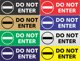 Do Not Enter Plastic Sign -  5" x 2"