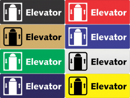 Elevator Plastic Sign -  5" x 2"