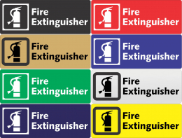 Fire Extinguisher Plastic Sign -  8" x 3"