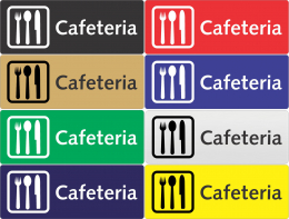 Cafeteria Plastic Sign -  8" x 3"