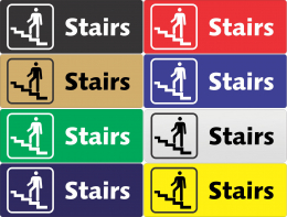 Stairs Plastic Sign -  8" x 3"