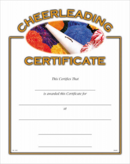 Cheerleading Certificate