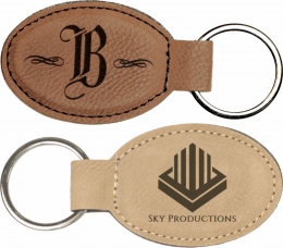 Leatherette Oval Key Ring