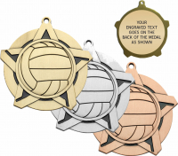 2-1/4" Volleyball Super Star Medallion