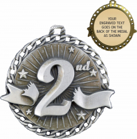 2" 2nd Place "Banner Ribbon Burst" Medallion