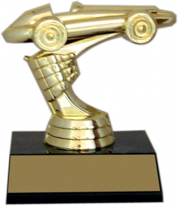 3 3/4" Pinewood Derby Mounted Figure Trophy