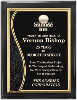 9" x 12" Black Victory Plaque 