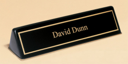 Black Stain Piano-Finish Desk Nameplate 