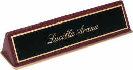 Rosewood Piano-Finish Desk Nameplate