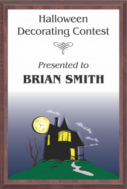 6" x 8" Halloween Decorating Contest Color Plaque