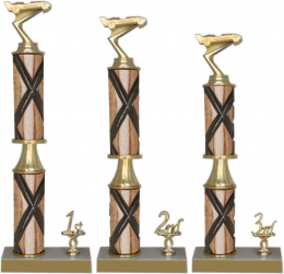 Pinewood Derby Walnut & Marble Trophy Package