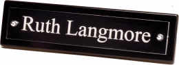 Black Piano-Finish Desk Nameplate with Acrylic Engraving Plate