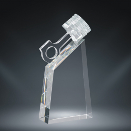 8-3/4" X 4" Motorsport Piston Crystal Award