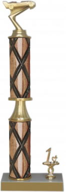 13" Pinewood Derby Walnut & Marble Trophy