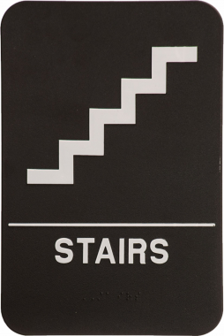 Stairs ADA Black Plastic Sign