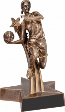 8-1/2" Basketball Female Superstar Resin