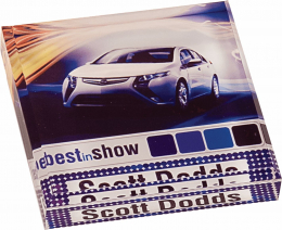 3-3/4" x 3-3/4" Square Color Acrylic Paperweight