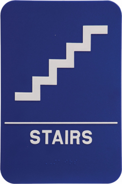 Stairs ADA Blue Plastic Sign