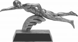 Swimmer Male Pewter Resin