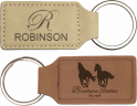 Leatherette Rectangle Key Ring - GFT177/178