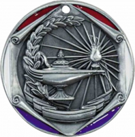 2" Lamp of Knowledge Silver Medallion