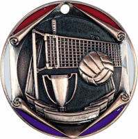 2" Volleyball Bronze Medallion