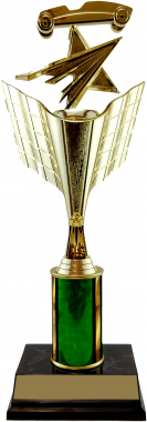 13" Pinewood Derby Racing Flag Trophy