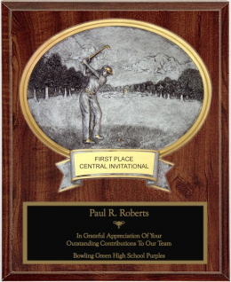 Female Golf Oval Plaque