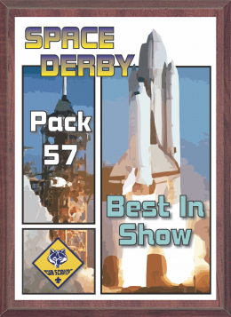 6" x 8" Cub Scout Space Derby Plaque