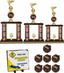 Pinewood Derby Crusher Trophy Package