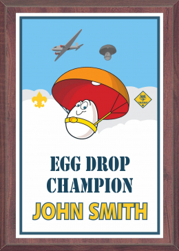 4" x 6" Cub Scout Egg Drop Competition Plaque