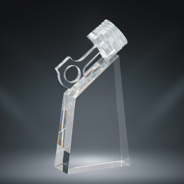 10-1/4" X 4" Motorsport Piston Crystal Award