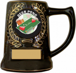 Beer Pong Black Ceramic Decorative Mug