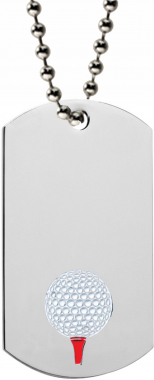 Golf Dog Tag with Chain
