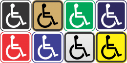 Handicap Plastic Sign - 4" x 4"